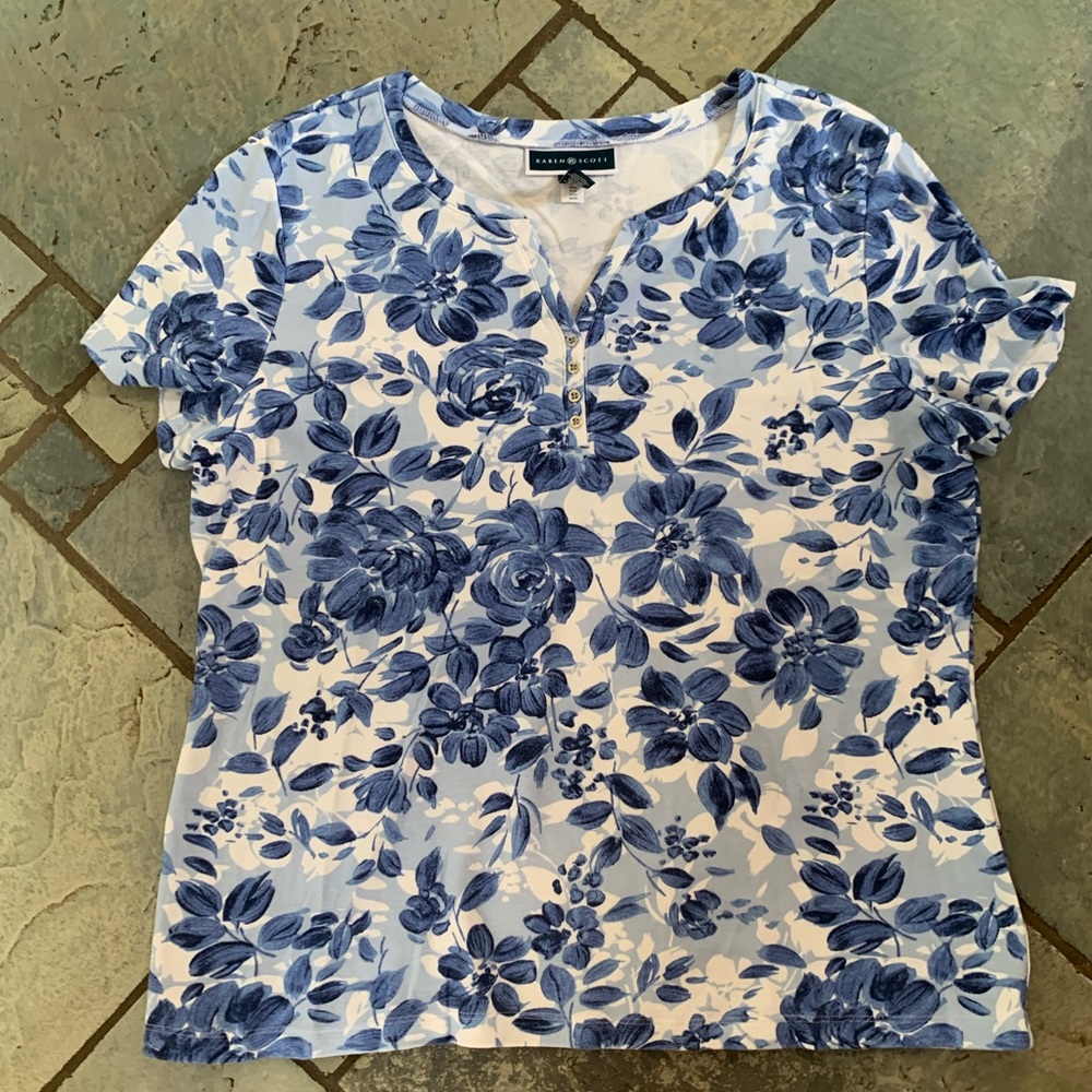 Karen Scott floral blouse